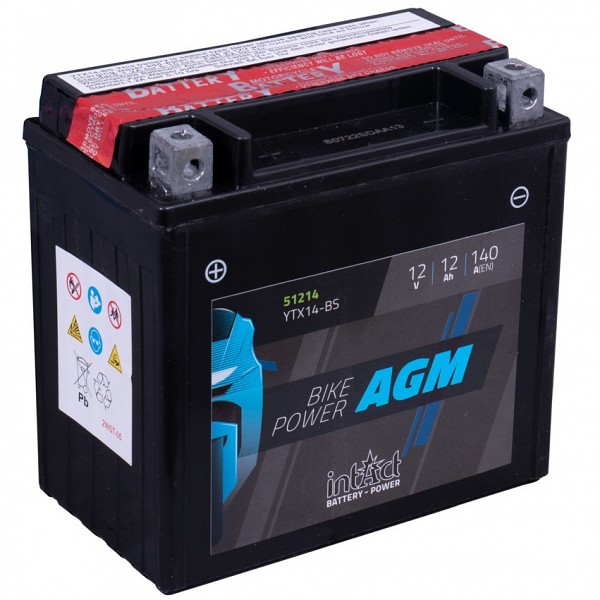 Batterie moto Exide AGM12-12 YTX14-BS 12v 12ah 200A