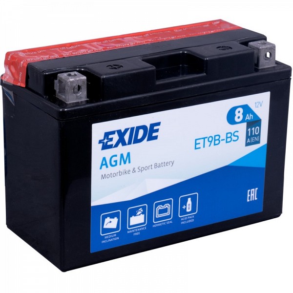 Moto akumulator Exide ET9B-BS 12V-8Ah
