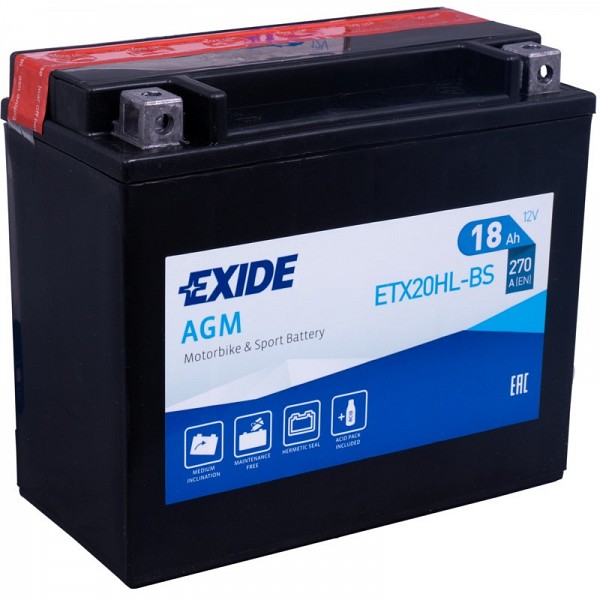 Moto akumulator Exide  ETX20HL-BS 12V-18Ah